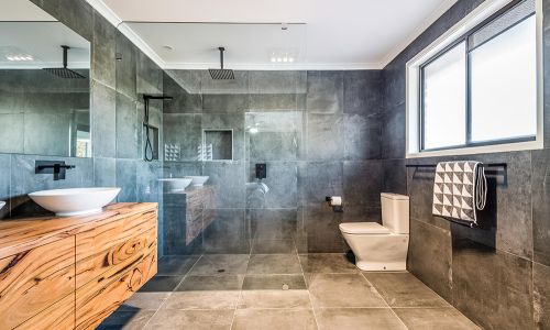 textured tile bathroom design