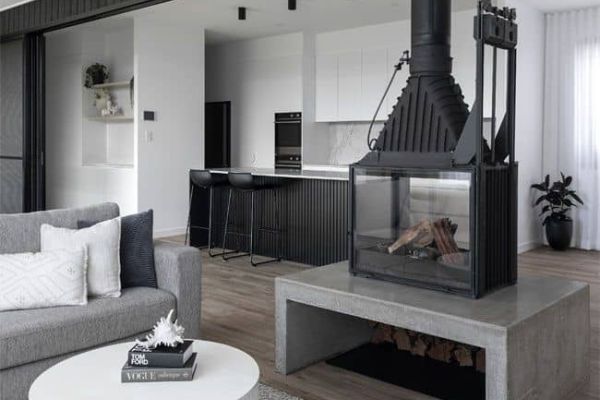 Moncrieff Kitchen with Black Fireplace