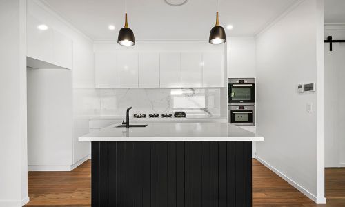 white styled kitchen area design
